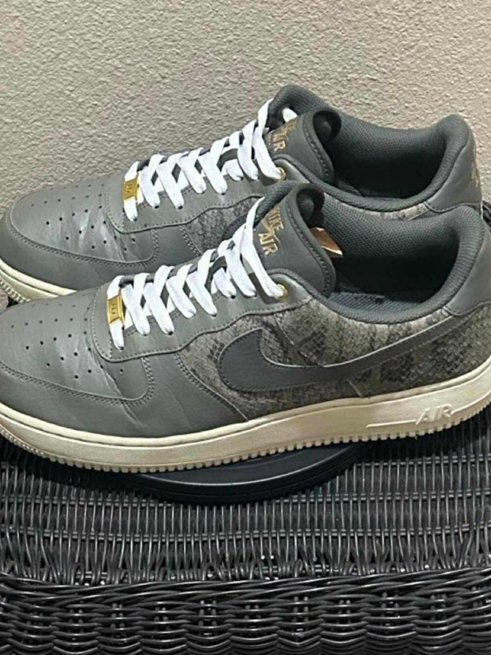 Size 12 Nike Air Force 1 Low Snake Pack Dark Stucco 823511-004